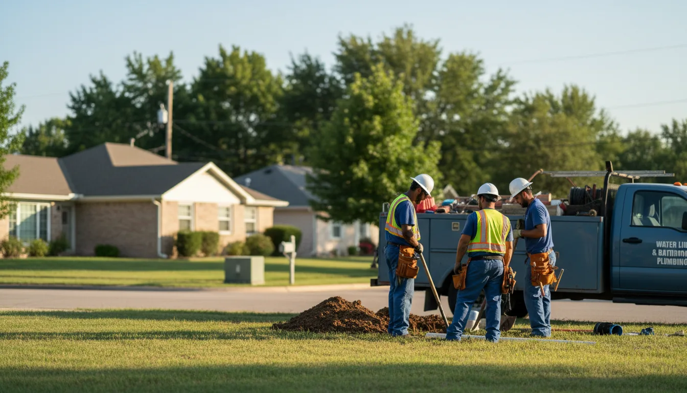 Residential water line and bathroom plumbing service in Smithville, MO